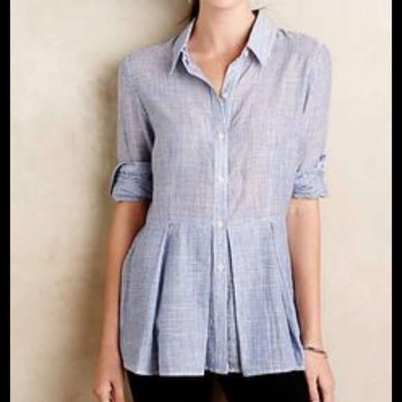 Anthropologie Tylho striped peplum shirt - Picture 2 of 9